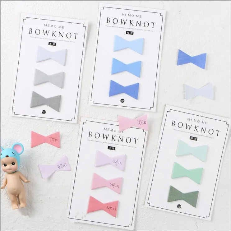 

1pack/lot Cute Bowknot index sticky note Office memo pad sticker marker Stationery School supplies