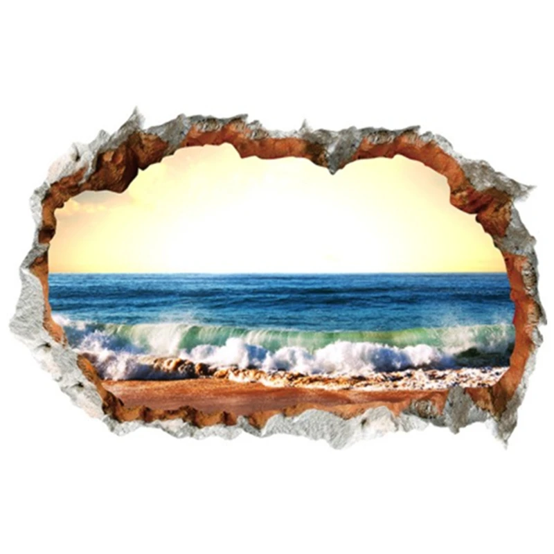 Фотообои с изображением океана 3d разбитое искусство украшение для дома пейзаж