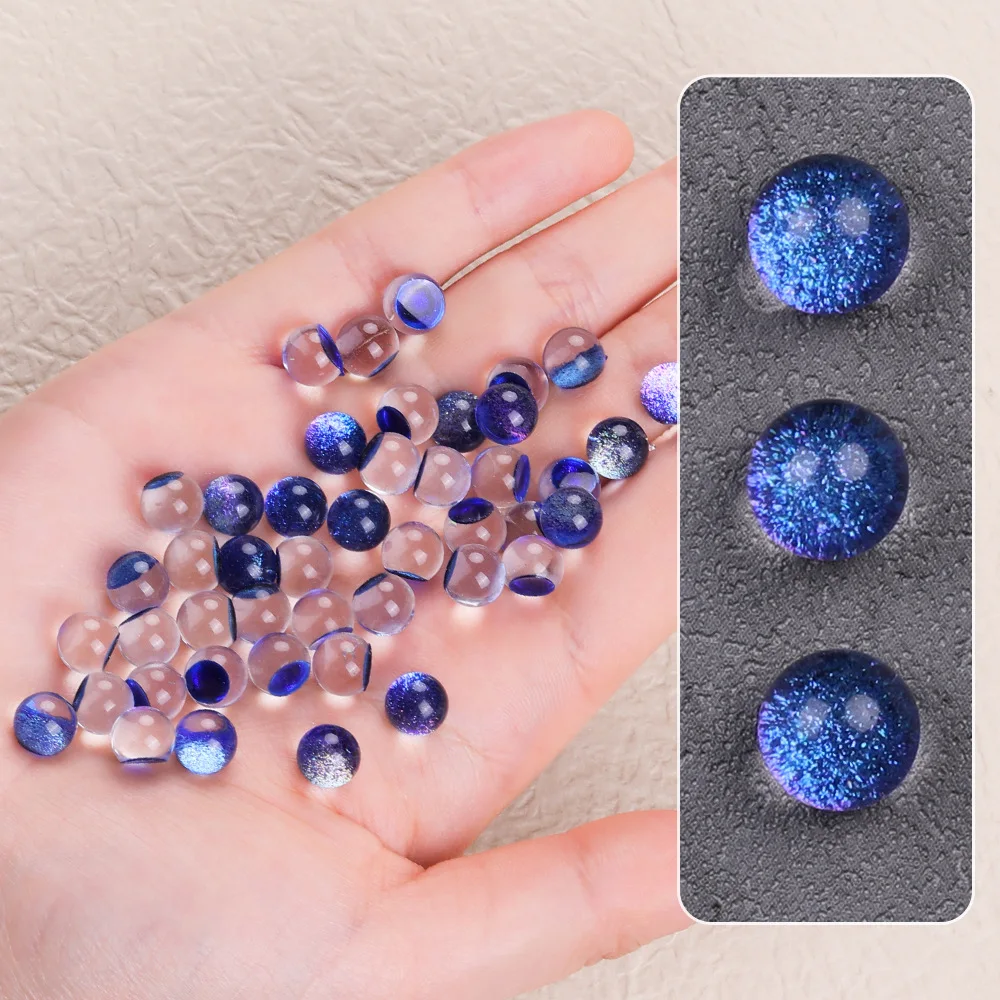 30 шт. детали для ногтей из бисера Фея Русалка 3D ледяные прозрачные круглые бусины