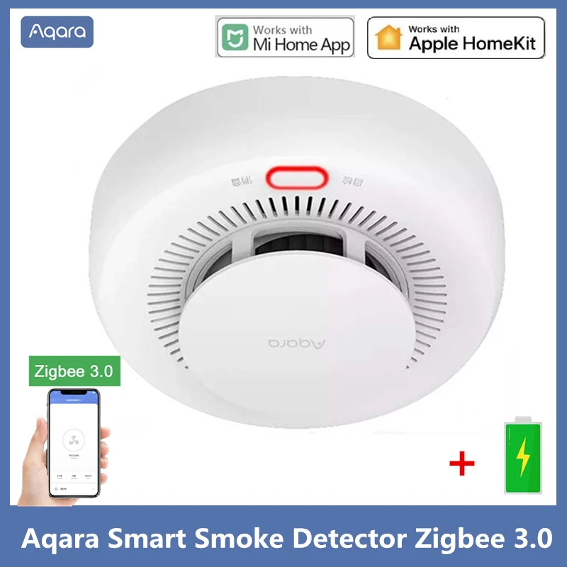 Датчик дыма AQARA Zigbee 3 0 умный детектор пожарная сигнализация монитор звуковое