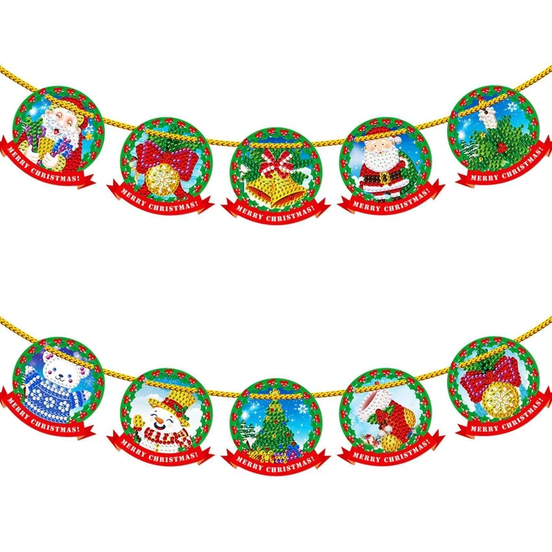 

2PCS Wall Hanging Banner DIY Christmas Background Chain Living Room Bedroom Children's Room New Year Ornaments