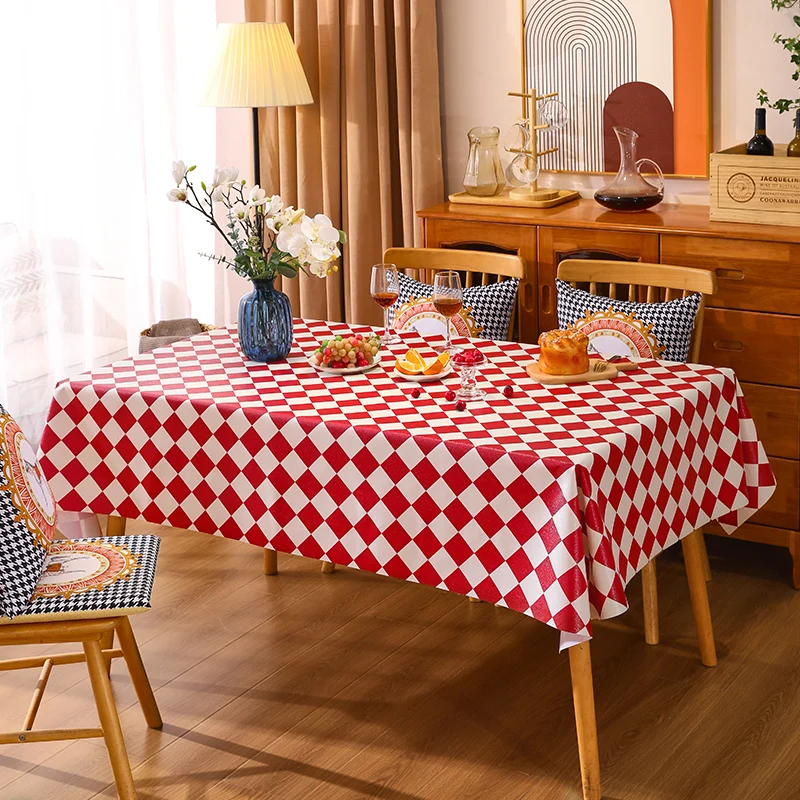 

Table cloth waterproof, oil resistant, scald resistant, and washable PVC mat tea table cloth