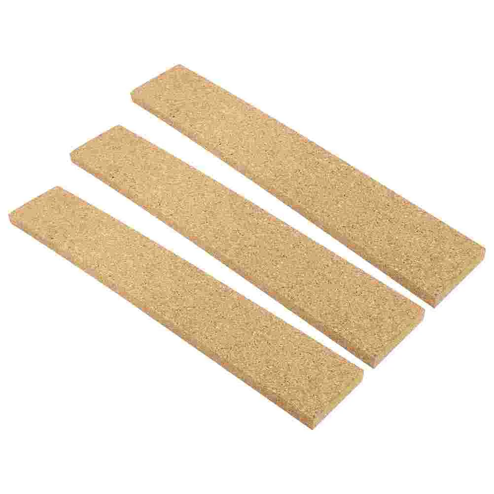 

3 Pcs Office Cork Board Self Adhesive Strips Bulletin Frameless Bar Decorative Wall Tiles Pin Self-adhesive