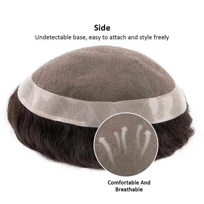 Ali Queen Hair Dreadlocks Toupee Men Afro Kinky Curly Hairpiece Men's Capillary Prothesis 100% Human Hair Wigs for Black Man