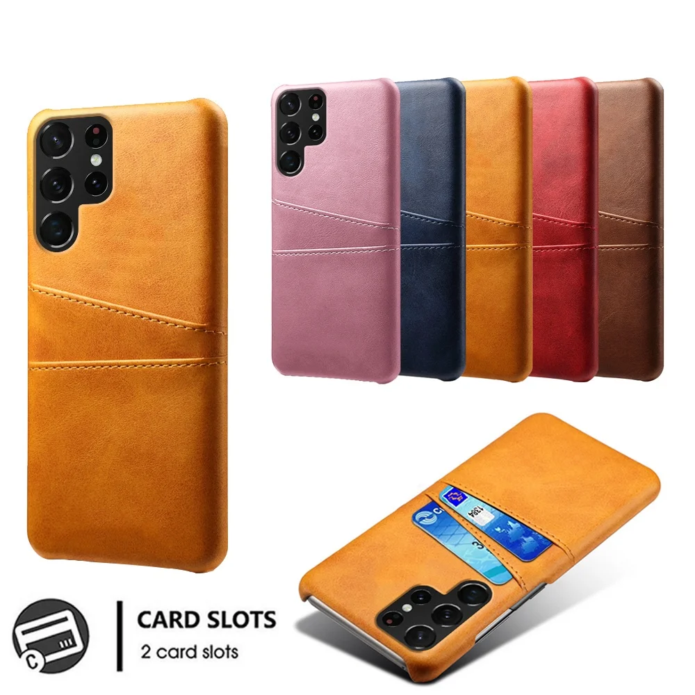 

For Samsung Galaxy S23FE 5G S24 S23 Ultra S23 Pro S22 Ultra S22 Pro S21 S20 S10 Plus Case Card Slot PU Leather Thin Back Cover