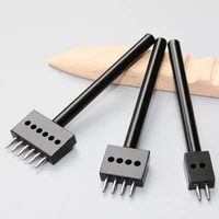round stitching punch tools black leather hole punches 456mm spacing 1 pcs leather punching tool hole cutter 246hole