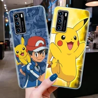 japanese anime pikachu phone case for huawei p20 p30 p40 plus lite 4g p50 pro p smart z 2019 soft silicone case cover pikachu