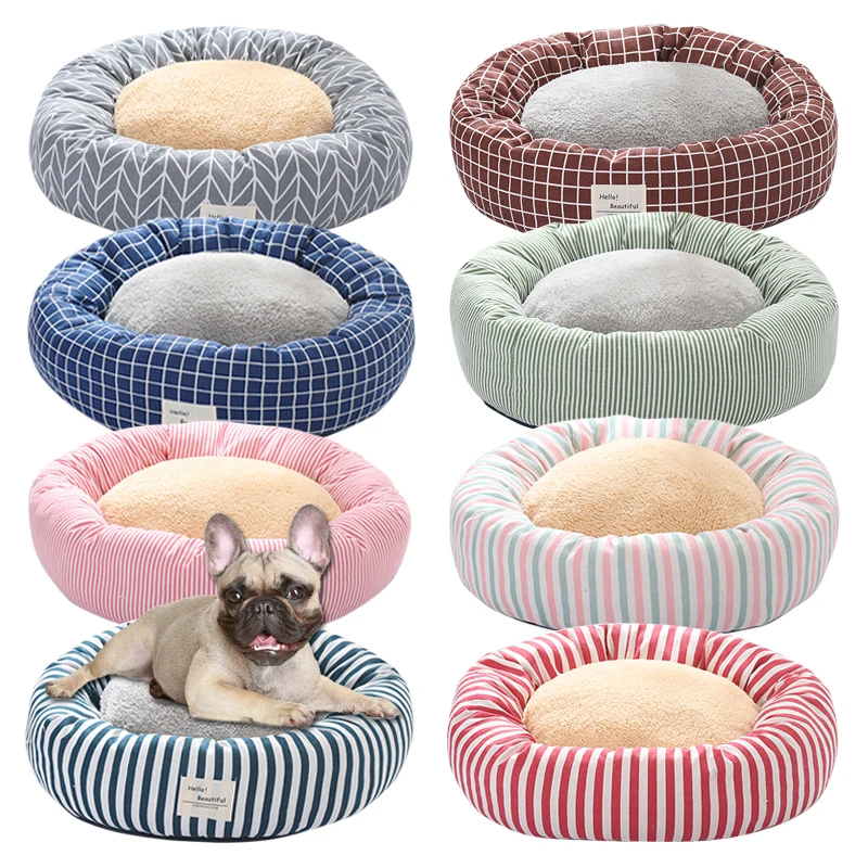 

Cat Sleeping Bed for Small Large Dogs Super Soft Cushions Sofa Color Print Round Soft Pet Mat Sleep House Cats Pet Product