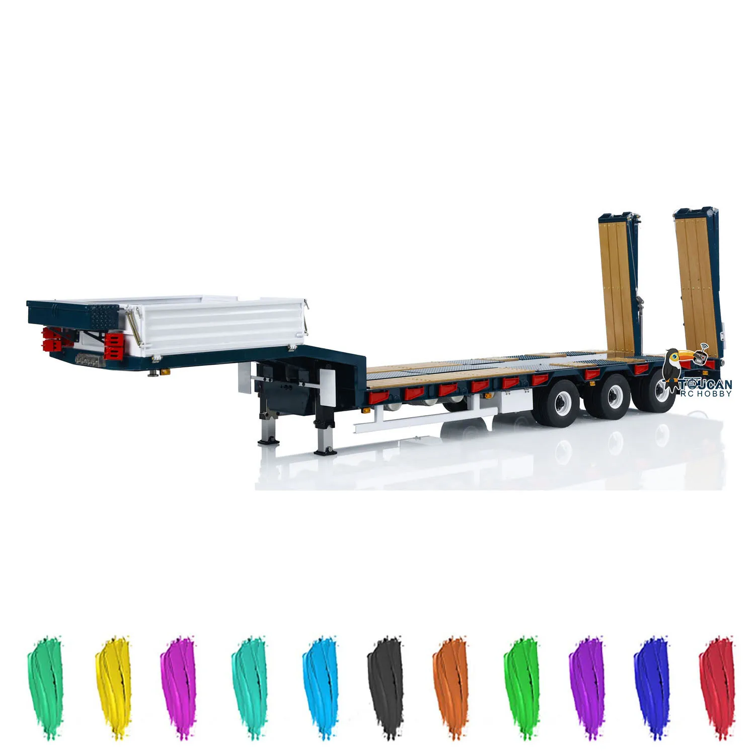 1/14 LESU металлический прицеп гидравлический подъемный задний борд окрашенный свет