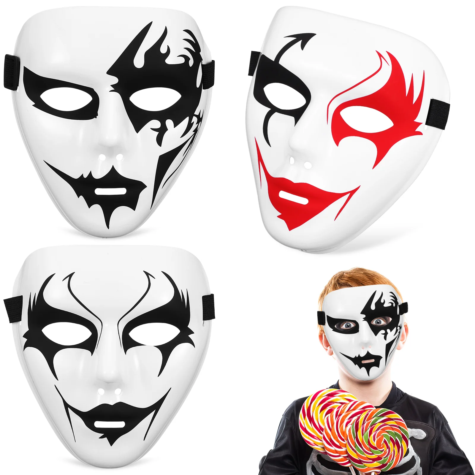 

3 Pcs Horrifying Masks Festival Scary Halloween Horrible Decor Cosplay Pvc Party Prank Decoration