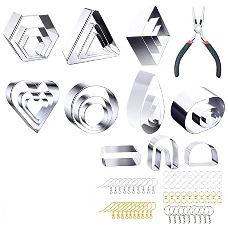 

Polymer Clay Cutters Clay Earring Cutters with Earring Cards and Hooks Clay Cutters for Polymer Jewelry Earring Making