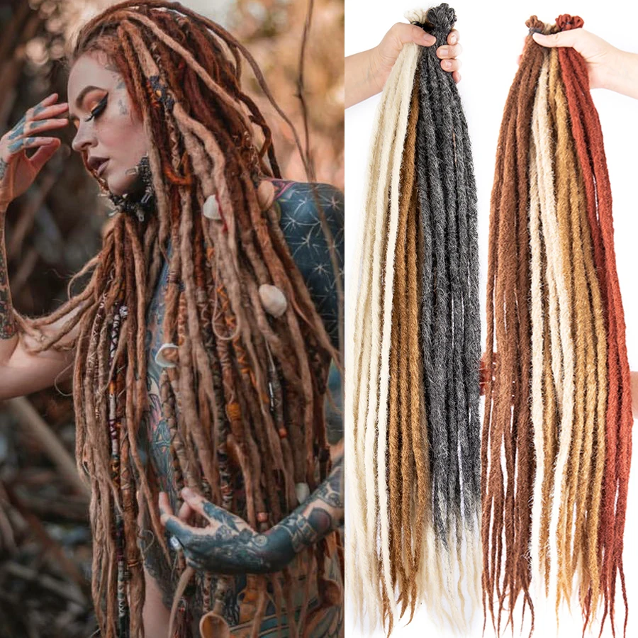 

1 Strands Reggae Dreadlocks Hair Extensions Synthetic Handcrafted Weaving Twisted African Braids Hip-Hop Hairstyles Stylish Hair