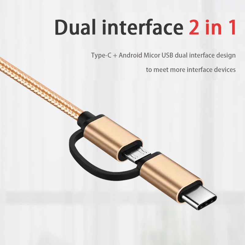 2 в 1 кабель-адаптер OTG Type-C для Huawei Samsung S10 Xiaomi Mi Android MacBook мышь геймпад планшетного ПК