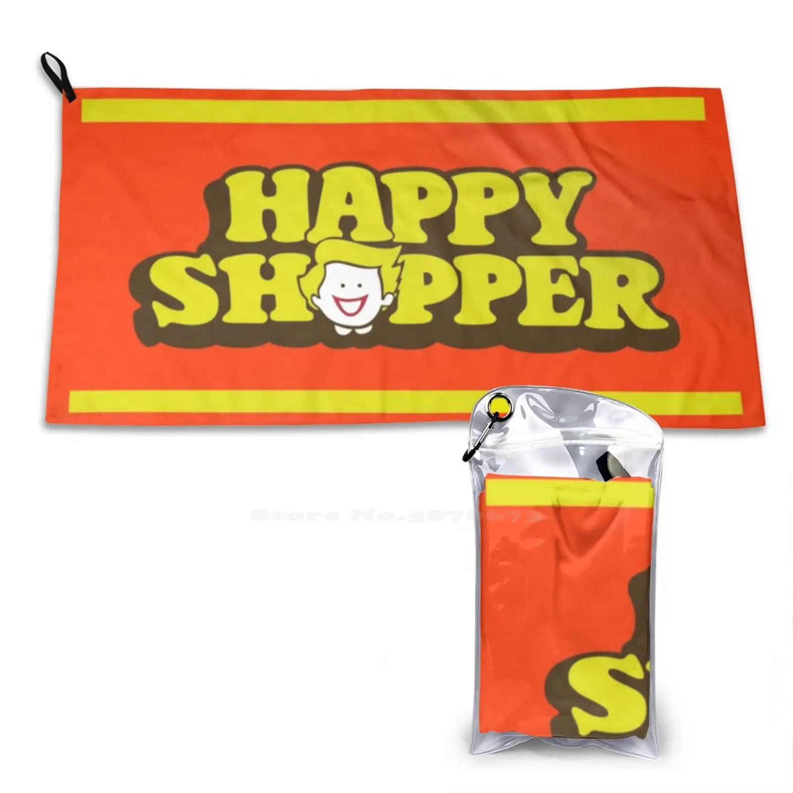 Beach Towel Happy Shopper Retro Lowend Workingclass Shopping 80s Brand Street