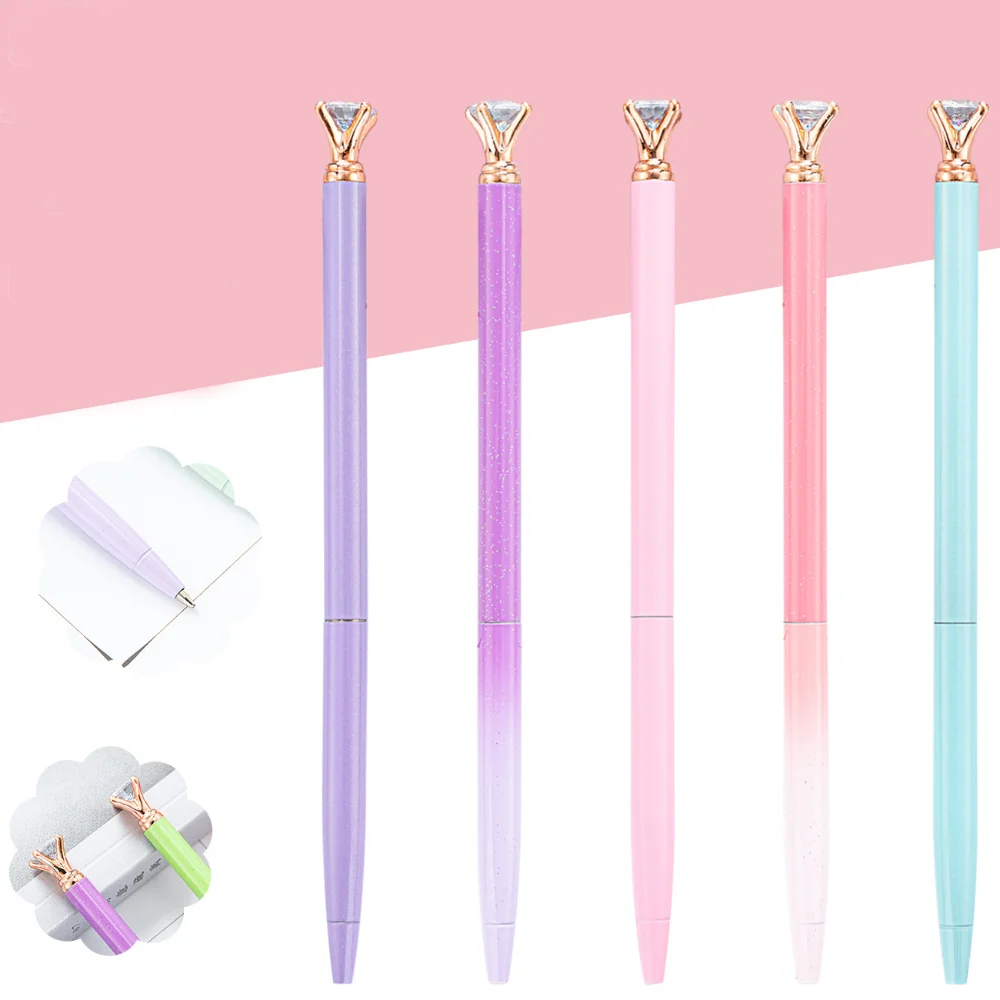 

Маленькие алмазные металлические ручки для письма, ручка для учеников и студентов, школьные принадлежности, Офисные аксессуары, шариковая ручка