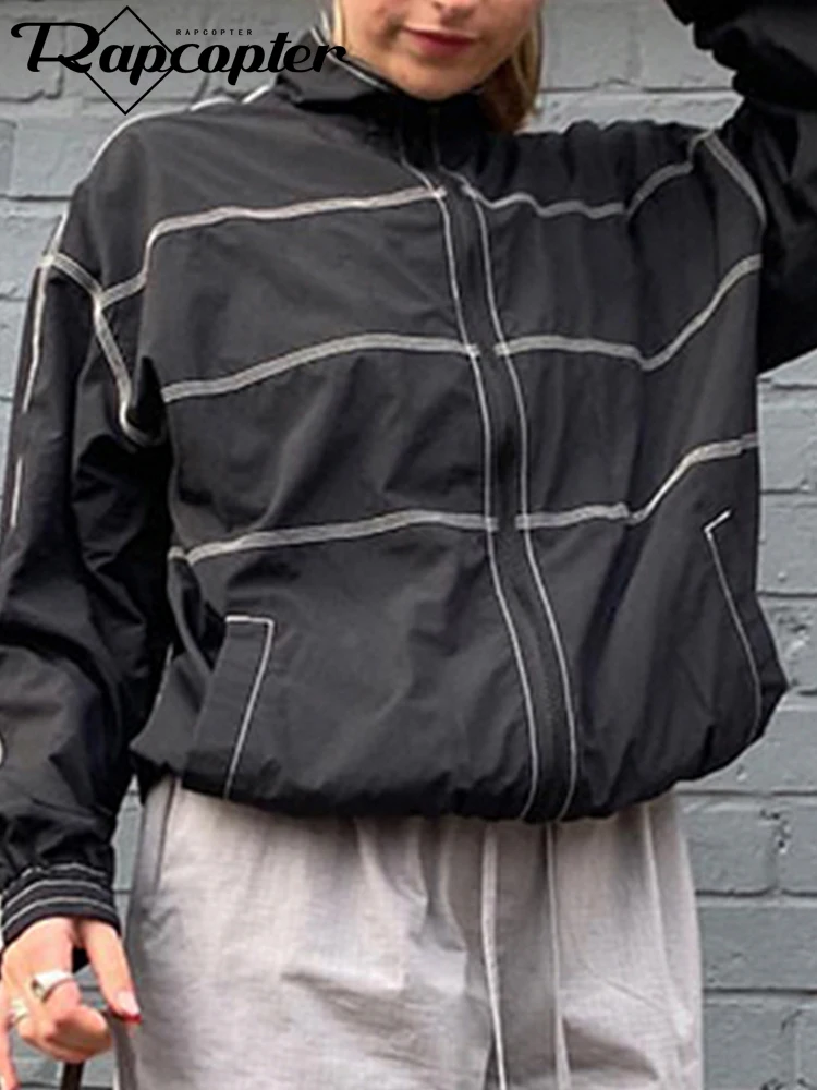 

Куртка-карго Rapcopter Y2K контрастная на молнии с отложным воротником