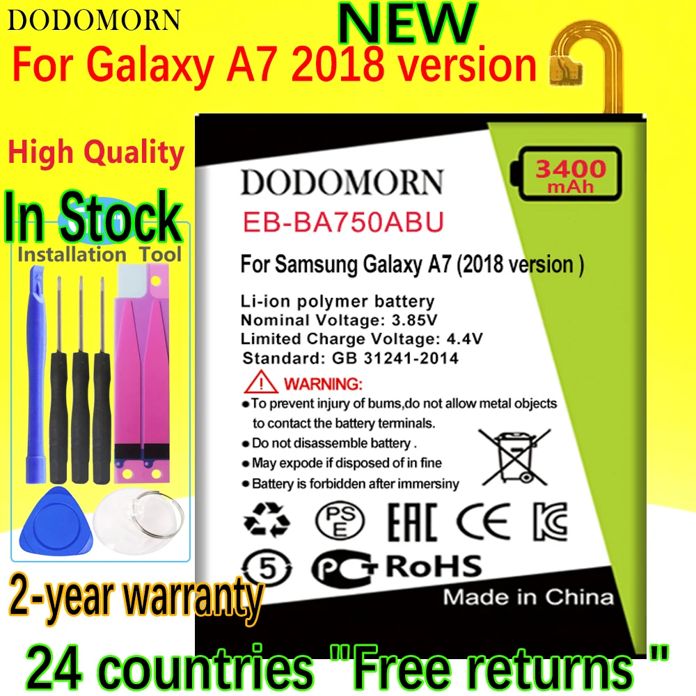 

DODOMORN EB-BA750ABU Battery For Samsung Galaxy A7 (2018 version ) SM-A730x A730x SM-A750 High Quality +Tracking Number