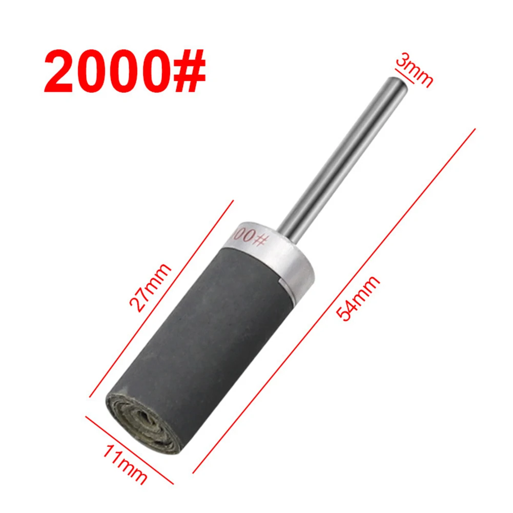 

For Mirror Polishing Metal Sandpaper Stick Grinding Head Power Tool 12mm Diameter 1PCS 3mm Shank 53mm Length P240-P400