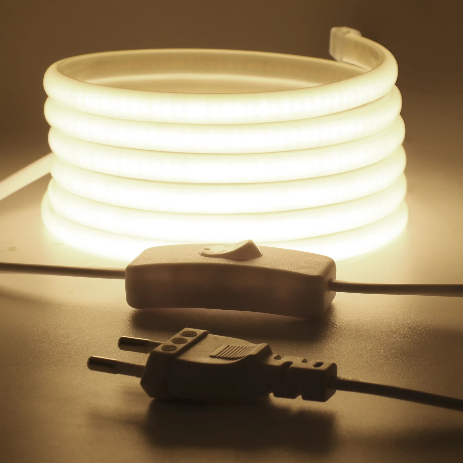 

HEGEHE Светодиодная лента COB 220В 20м/40м теплый/натуральный/белый свет