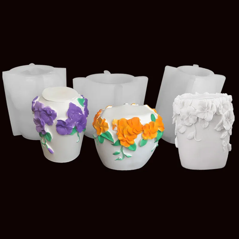

Large and Small Rattan Flower Candle Silicone Mold Candle DIY Aromatherapy Candle Silicone Mould