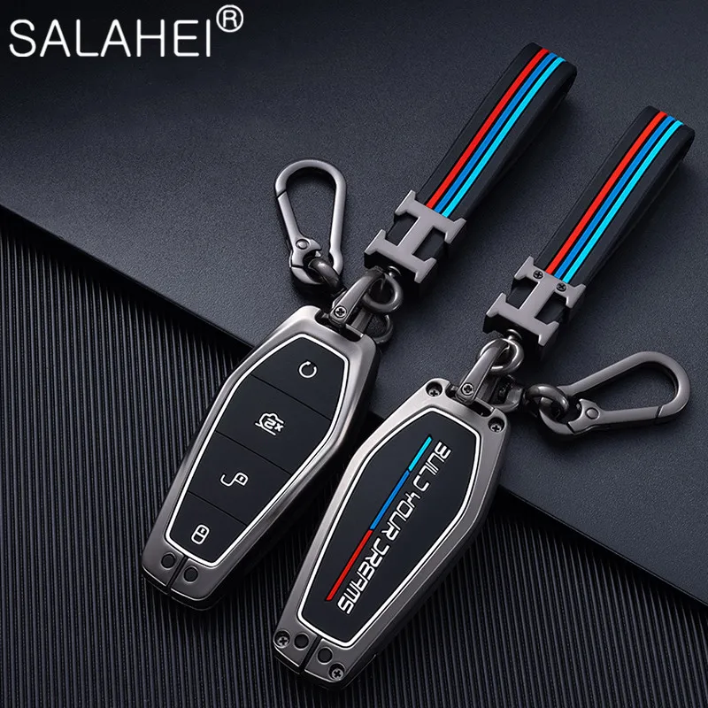 Metal Luminous Silicone Car Key Case For BYD Atto 3 Han EV Dolphin Song Qin Tang DM S6 S7 G3 L3 M6 L6 E6 F0 F3 Auto Accessories