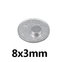 100200300pcs 8x3mm mini small circular magnets fridge n35 83mm neodymium magnet dia permanent ndfeb magnets