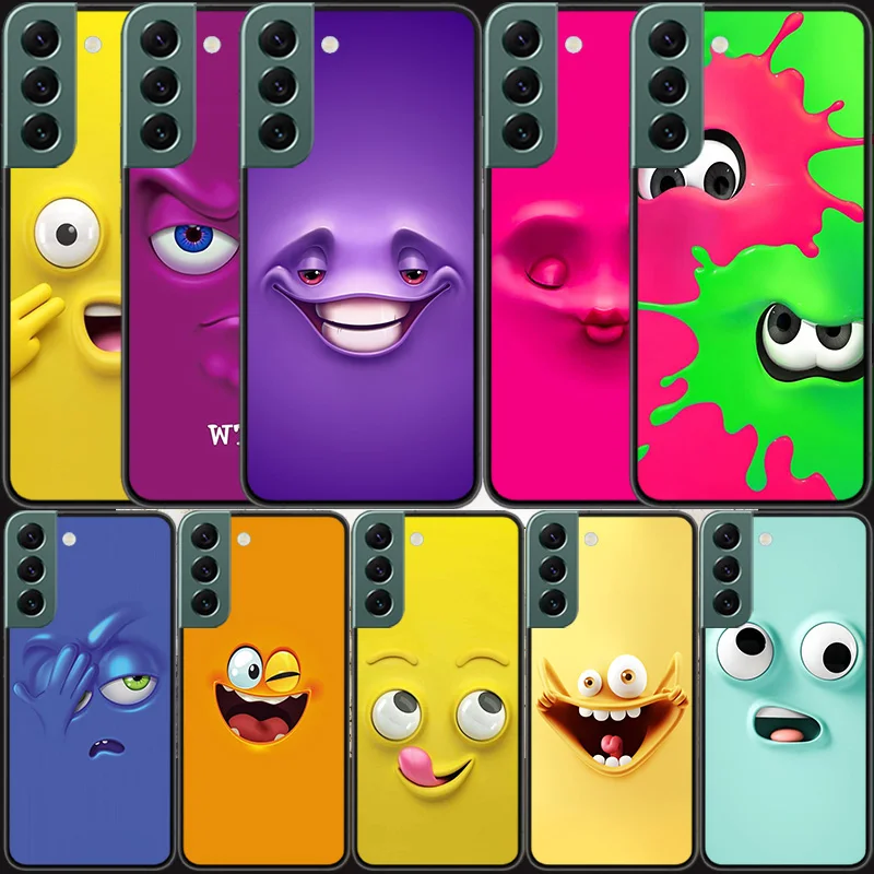 

3D Funny Face Soft Phone For Samsung Galaxy S20 FE S21 Plus S22 Ultra Case S10 Lite S9 S8 S7 Edge F52 F62 Cover Silicone Soft