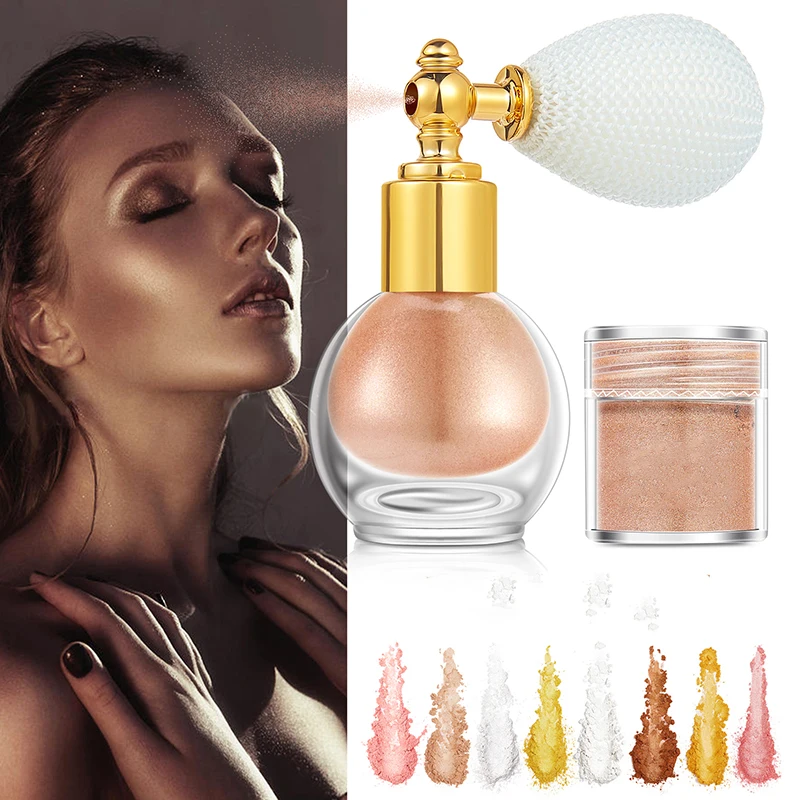 

Fashion Highlighter Powder Spray High Gloss Glitter Powder Spray Shimmer Sparkle Powder Makeup For Halloween Face Body Makeup