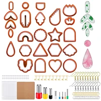 142pcs polymer clay cutters set clay earring cutters with earrings accessories diy tools for polymer clay jewelry making