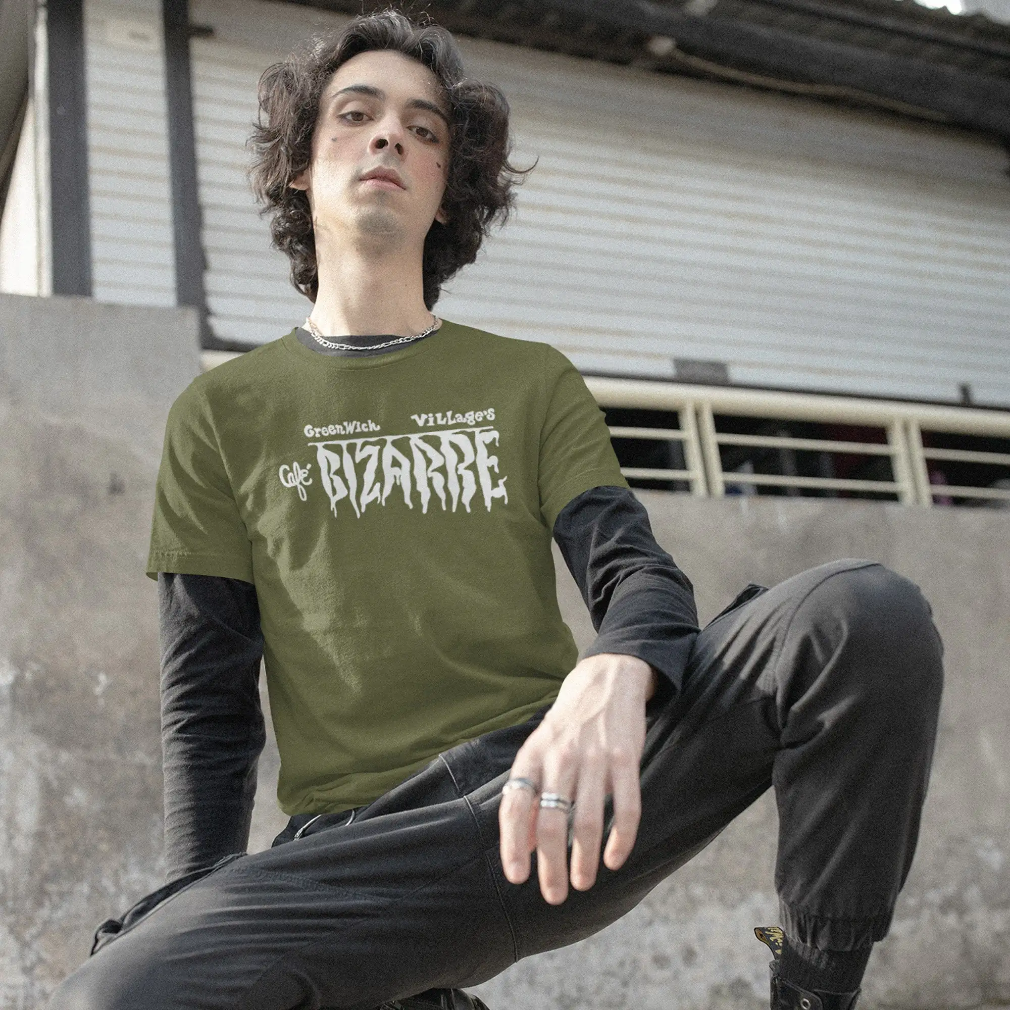 Кафе необычная музыка запоминабия подарок деревня NYC битник Джаз футболка рок