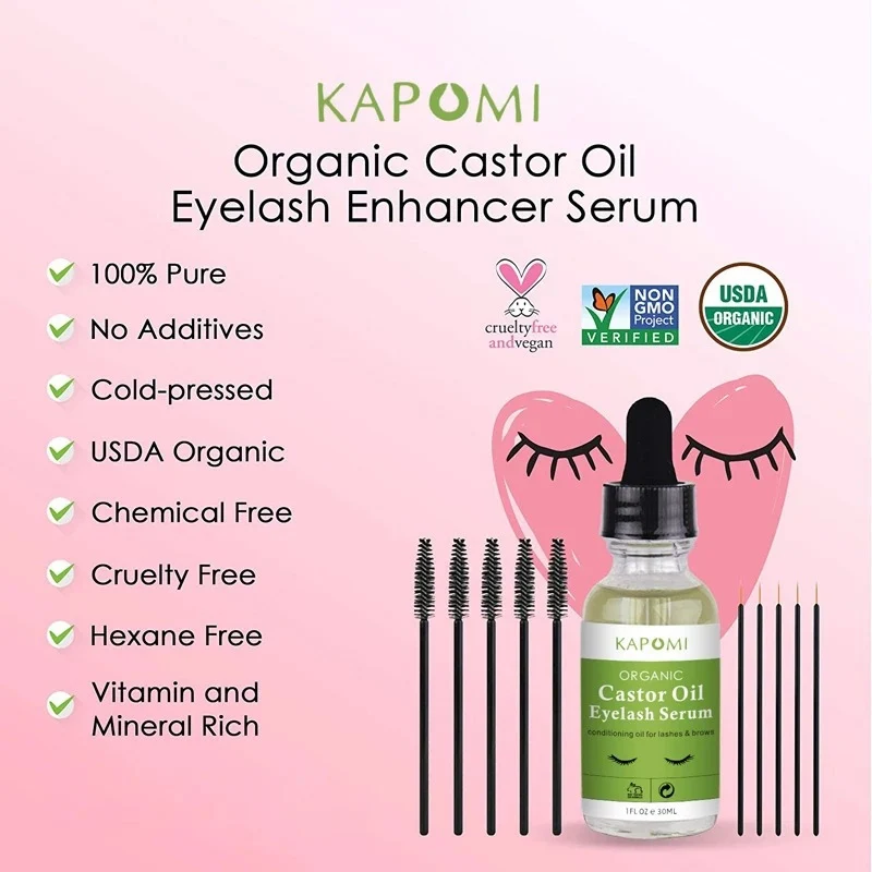 

Natural Castor Oil Eyelashes Eyebrow Hair Growth Essential Prevent Skin Liquid