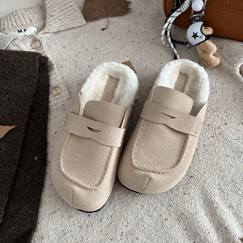 Тапочки Повседневная обувь Женские шлепанцы Низкая платформа с закрытым носком