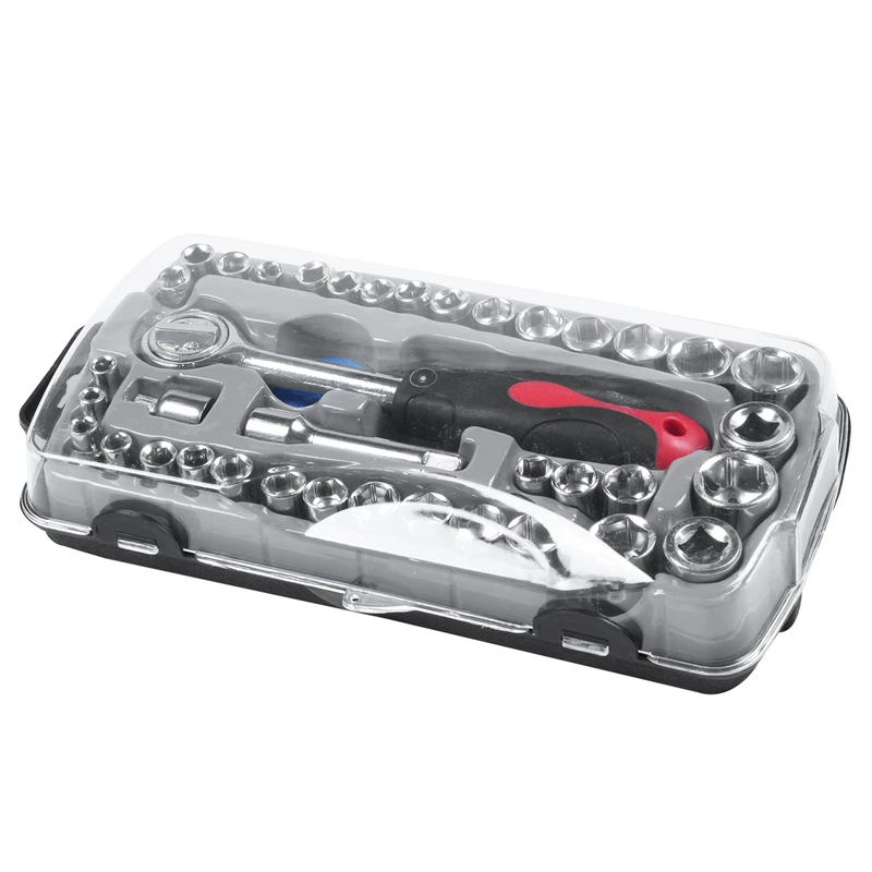 

40Pcs T Shape Car Repair Tool Socket Set Anti-Corrosion Ratchet Wrench Combination Tools For Auto Repair With Carrying Box Kit