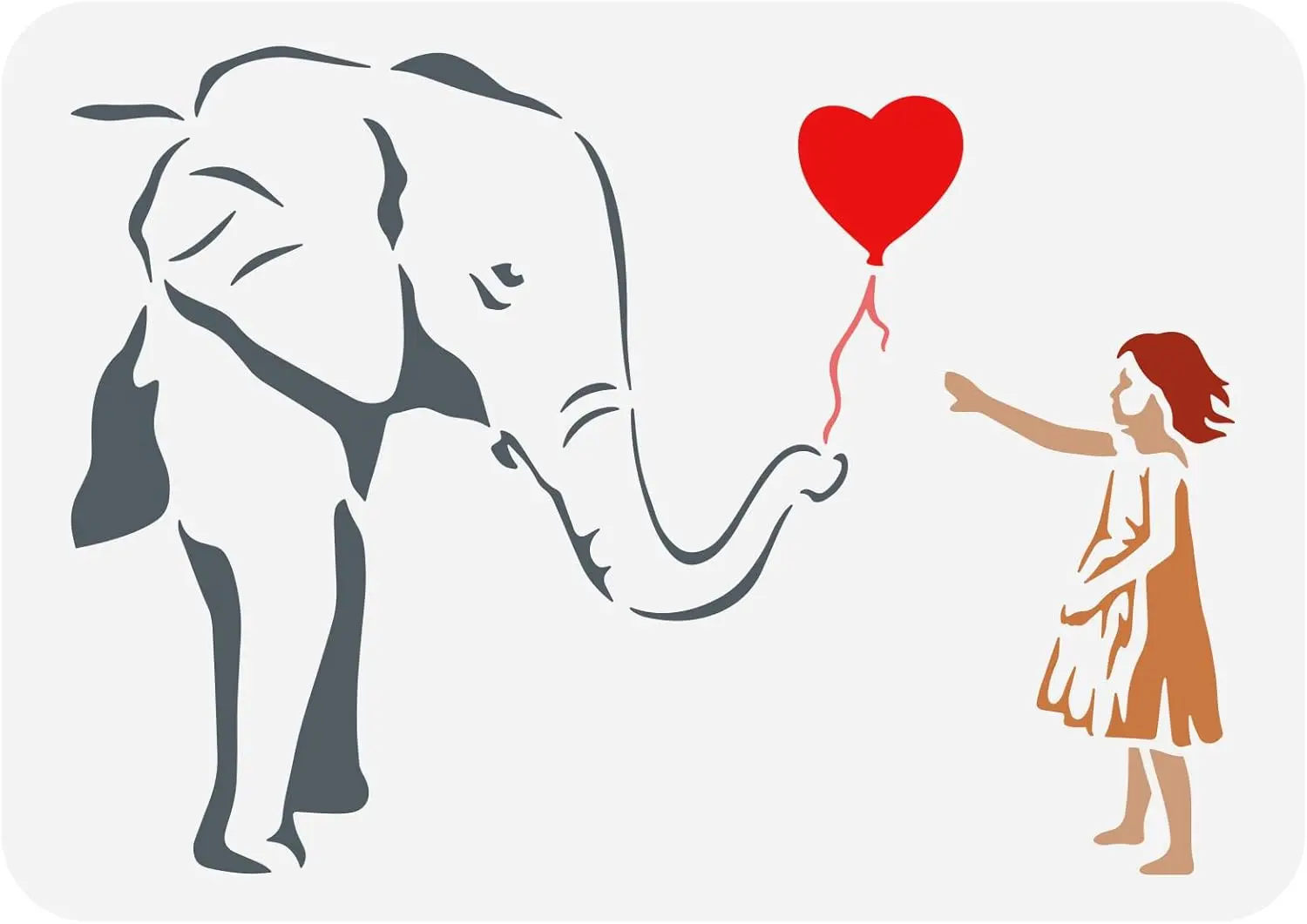 

Трафарет Бэнкси для девочек и слонов 8,3x11,7 дюйма, многоразовый трафарет для рисования девушек Бэнкси, сделай сам, шаблон для рисования девушек из воздушного шара, Бэнкси