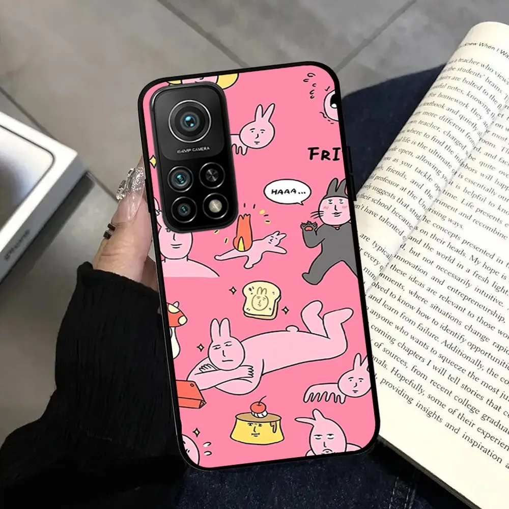 Забавный розовый красный кролик Myfriend чехол для телефона Samsung A 50 52 72 73 80 91 32 51 71