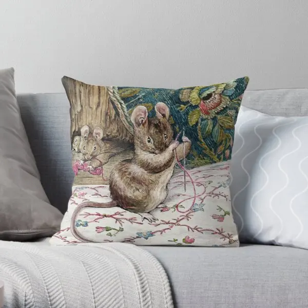 

The Mice Go To Work The Tailor Of Glou Printing Throw Pillow Cover Fashion Bedroom Bed Decorative Fashion Pillows not include