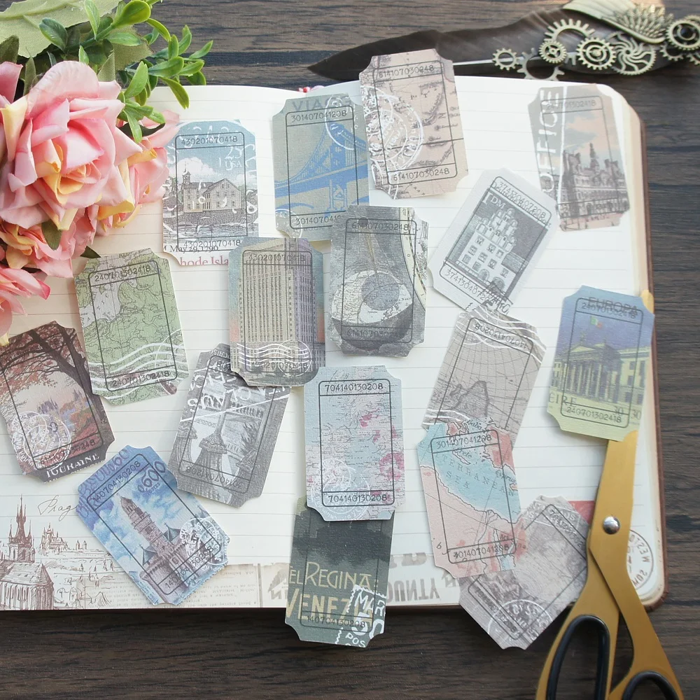 

98pcs Old Time Map Design Creative Craft Paper Background Scrapbooking DIY Gift Use