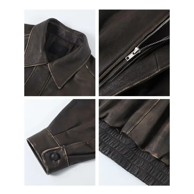 Куртка женская оверсайз из мягкой потертой искусственной кожи на молнии