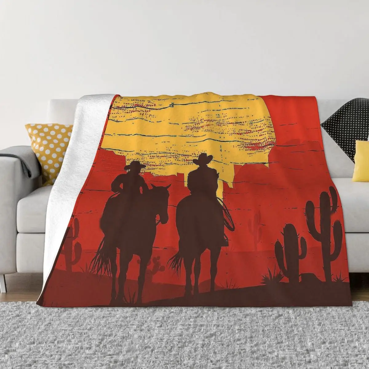 

Портативные теплые пледы Cowboys Of The Wild West Journey для постельных принадлежностей и путешествий
