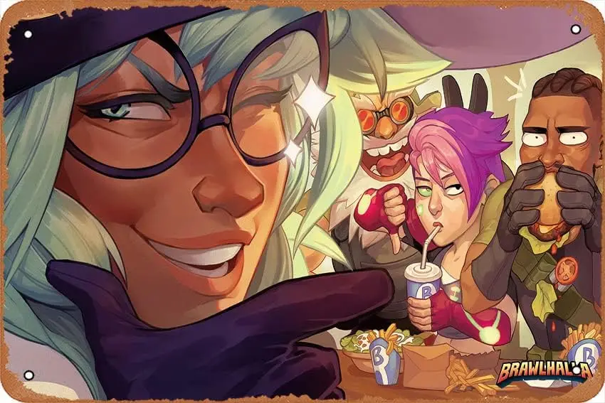 Vdeo Gme Brwlhll Theme Vntge Metl Tn Sgn Wll Декор для Brs Resturnts Cafe Pubs 12x8 nch