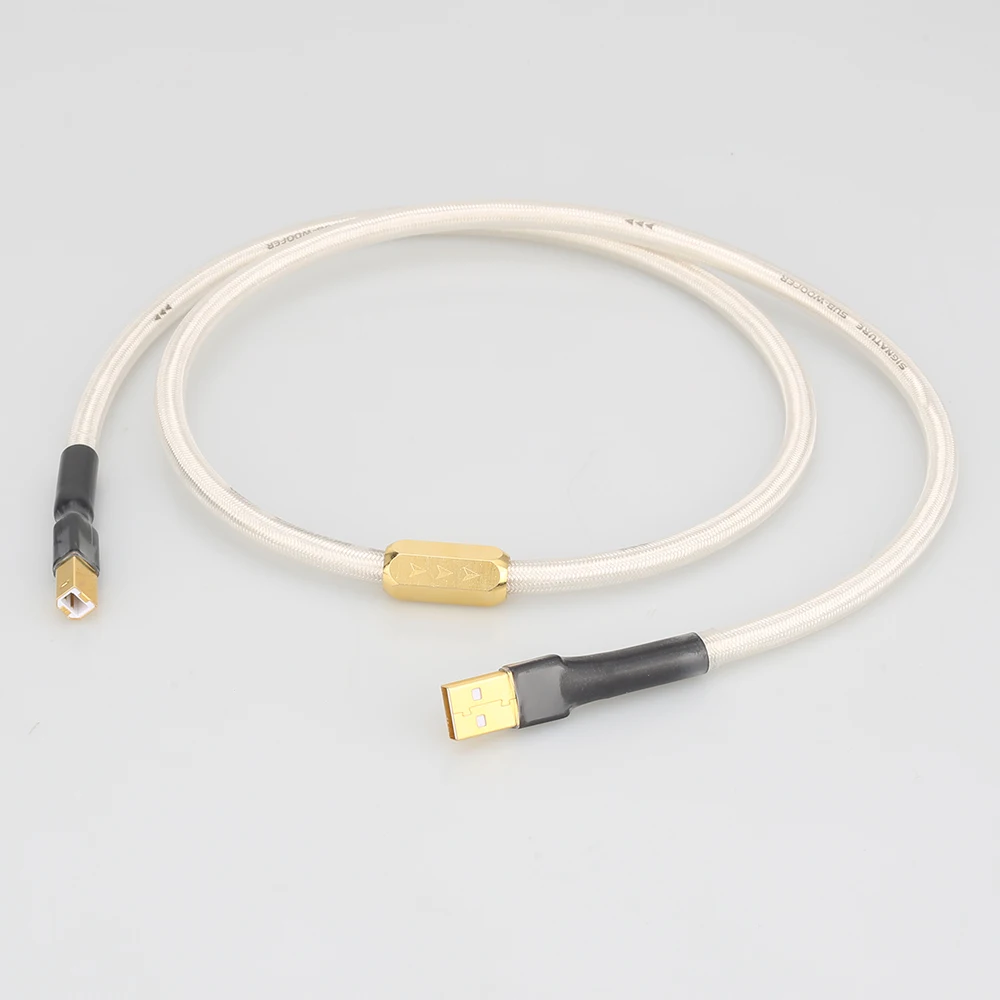 Высококачественный посеребренный Hi-Fi usb-кабель A26, высокое качество, 6N, Восьмиядерный, зеркальный USB-кабель DAC для передачи данных
