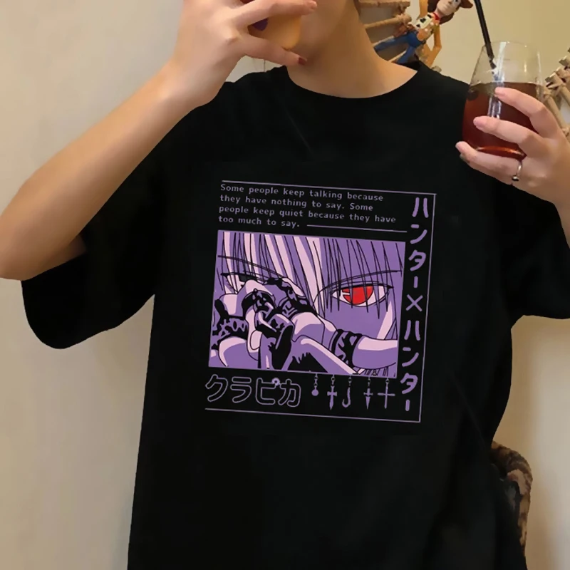

Japanese Anime Hunter X Hunter T-Shirt Men Women Kawaii Cartoon Gothic Killua Graphic Tees Manga Harajuku Summer Tops Male