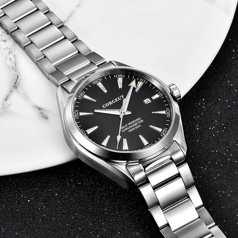 Часы мужские механические водонепроницаемые до 50 м 41 мм