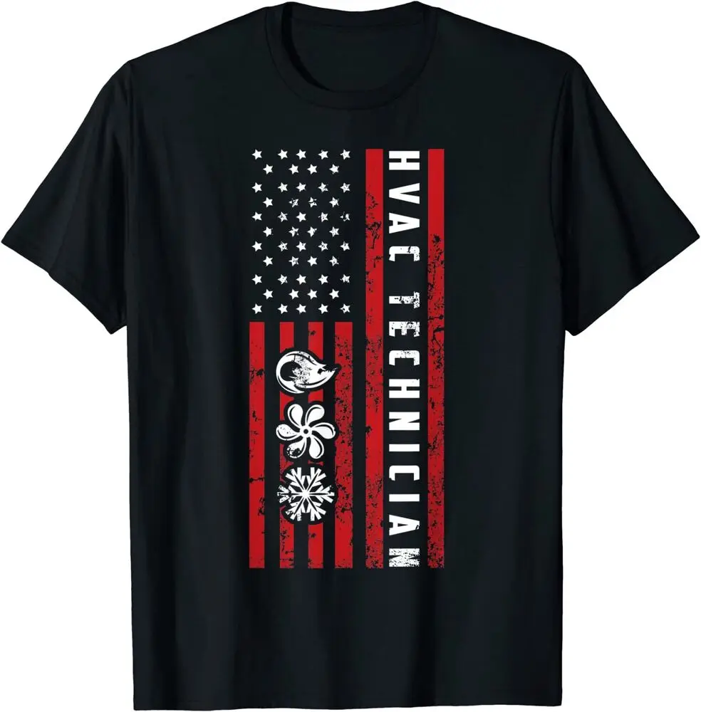 

Vintage HVAC Technician USA HVAC American Flag Gift T-Shirt 100% Cotton O-Neck Short Sleeve Casual Mens T-shirt Size S-3XL