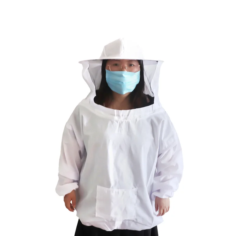 

1 Pc Beekeeper Suit Jacket Veil Smock Equipment, Bee Protective Clothes Veil Dress with Hat Beekeeping Equip Suit
