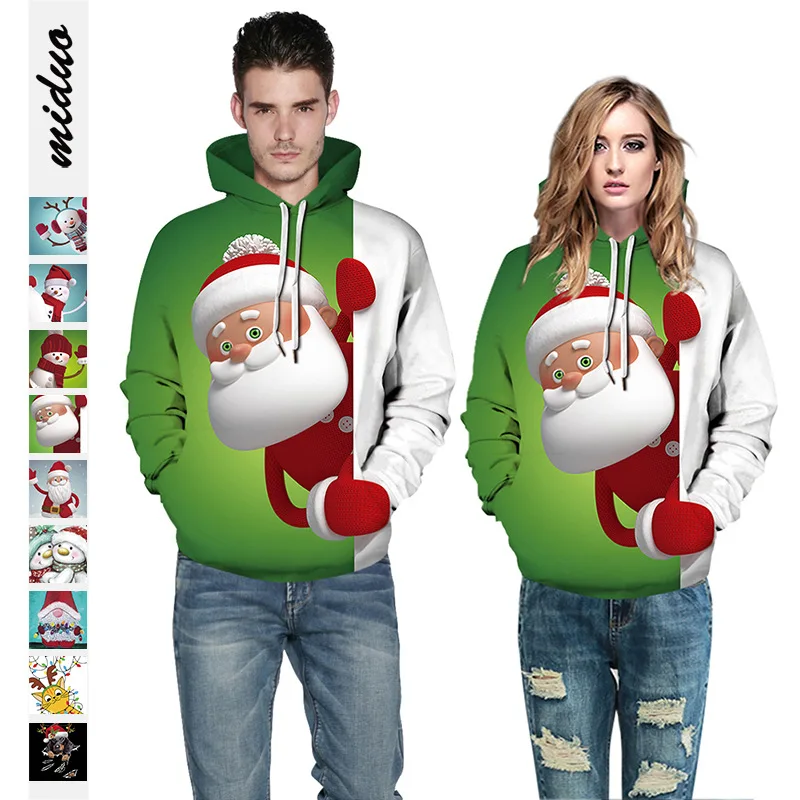 Unisex Christmas Hoodie Snowman Hooded Sweatshirts Printed Kangroo Pocket Pullover Xmas Gift Tops Casual Hoodies for Women Men