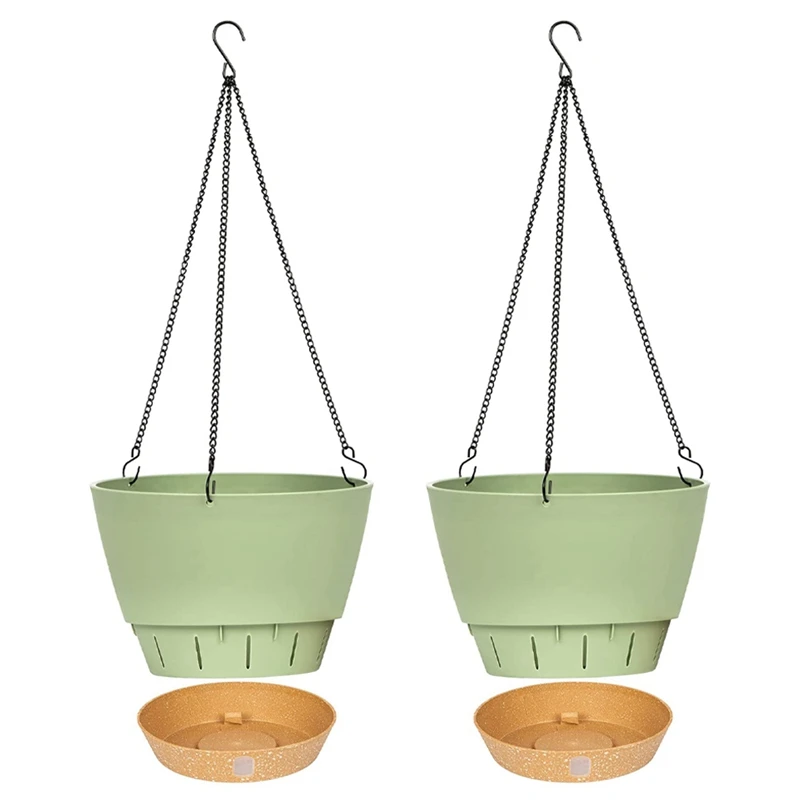 

2 Pack Hanging Planters Set,10 Inch Hanging Planters For Indoor Outdoor Plants ,Hanging Flower Pot With Drainage