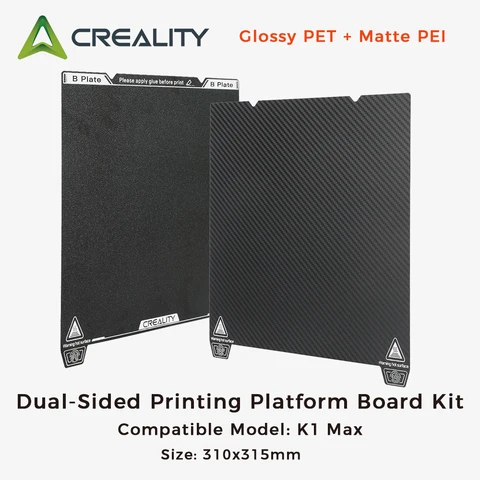 Creality K1 Max Bright PET Комплект пластин для платформы с двойной лицевой печатью и матовая пластина платформы для печати PEI 310x315 мм