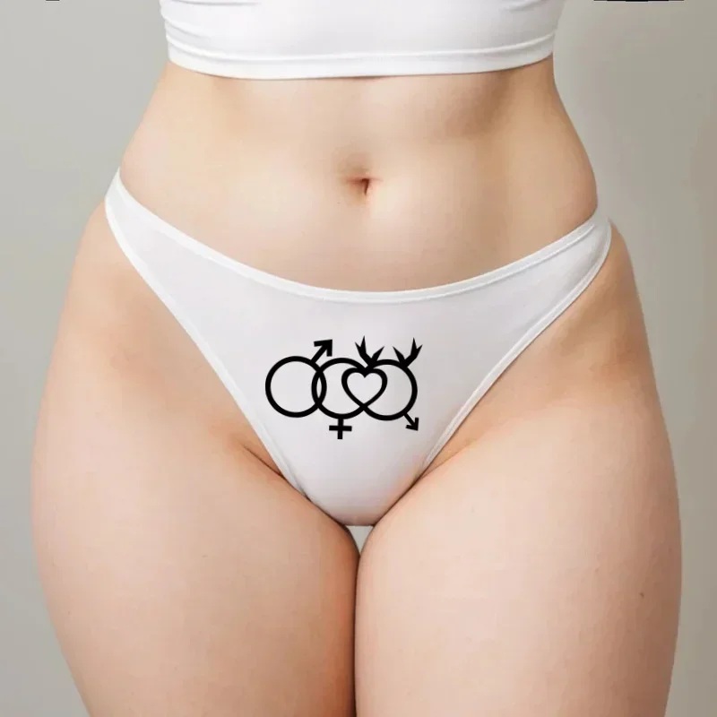 Фото Новые модные стринги Cuckold с 3 кольцами для женщин, сексуальные стринги, популярные трусики, женские трусы, милое хлопковое нижнее белье, мягкое нижнее белье №2