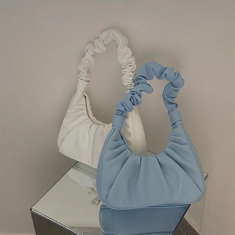 

Japan Korea Armpit Pleated Cloud Bag Personalized Bag Single Shoulder Minority Texture Bags Women's 2022 New Handbag RR72